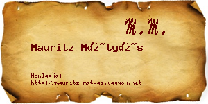Mauritz Mátyás névjegykártya